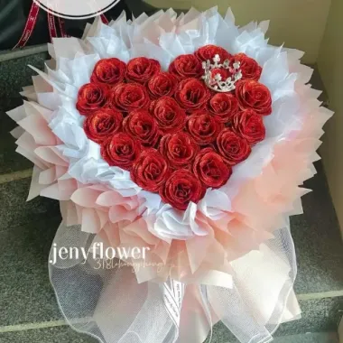 Bó Tim Size S Nhũ – Món Quà Trái Tim Vĩnh Cửu, Rạng Rỡ Gửi Trao Yêu Thương